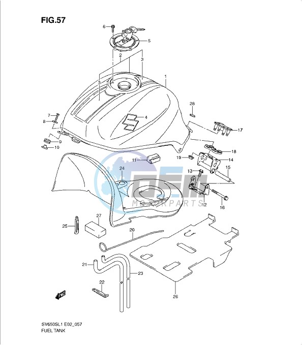 FUEL TANK (SV650SL1 E24)