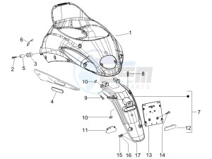 Liberty 50 4T PTT 2007-2012 (D) is drawing Rear cover - Splash guard