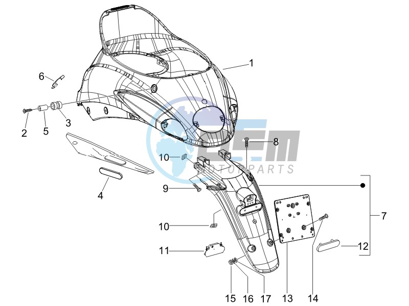 Rear cover - Splash guard