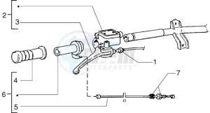 Zip 50 RST freno a disco drawing Handlebars component parts (Vehicle with rear hub brake)