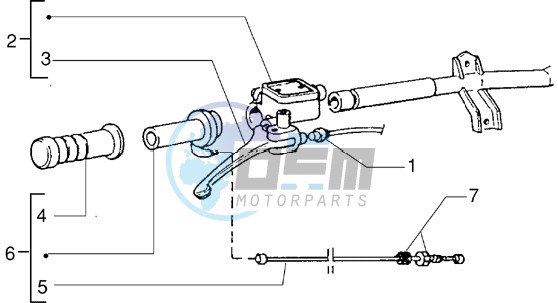 Handlebars component parts (Vehicle with rear hub brake)