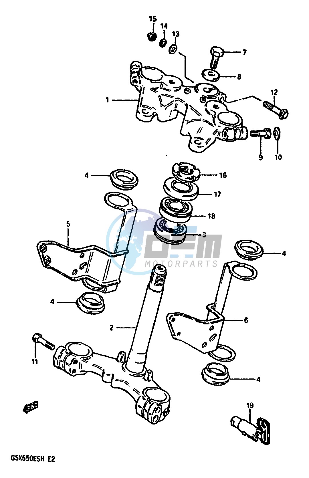 STEERING STEM (GSX550EF EUF EG EUG EUH)