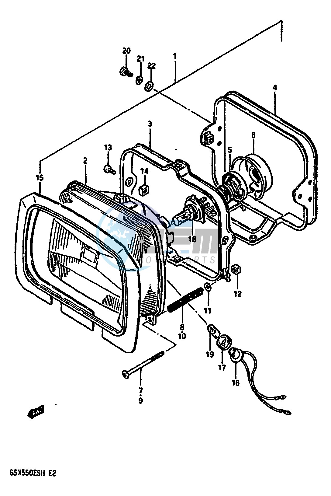 HEADLAMP (GSX550EF EUF EG EUG EUH)