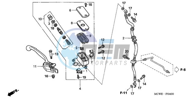 FR. BRAKE MASTER CYLINDER (VFR800)