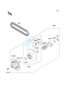 KAF 620 K [MULE 3010 TRANS4X4 HARDWOODS GREEN HD] (K6F-K8F) K8F drawing DRIVEN CONVERTER_DRIVE BELT