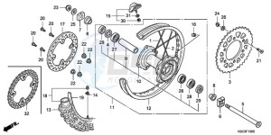 CRF250X9 Australia - (U) drawing REAR WHEEL