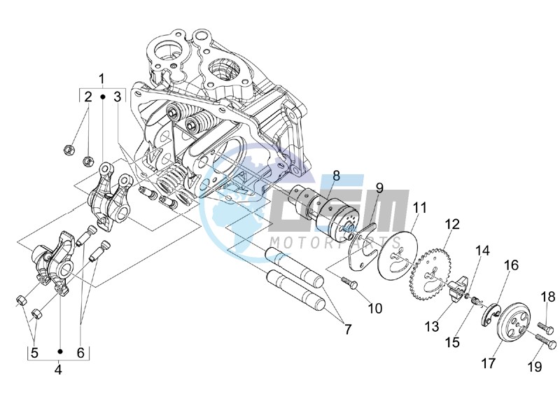 Camshaft - Rocking levers support unit