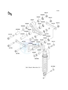 KX 100 A [KX100 MONSTER ENERGY] (A6F - A9FA) D9FA drawing REAR SUSPENSION