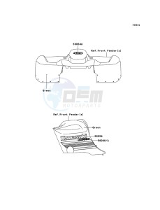 KVF360 4x4 KVF360A8F EU GB drawing Decals(Green)(EU,UK)