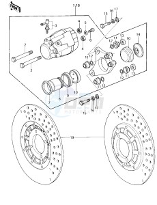 KZ 1000 D [Z1R] (D1) [Z1R] drawing FRONT BRAKE -- 78 D1- -