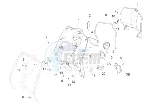 Primavera 50 4T-2V 25 kmh (EMEA) drawing Front glove-box - Knee-guard panel