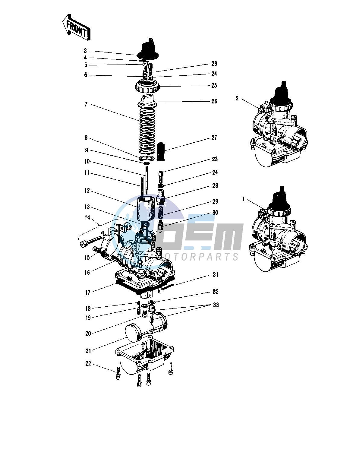 CARBURETORS -- 69-72 H1_A_B_C- -