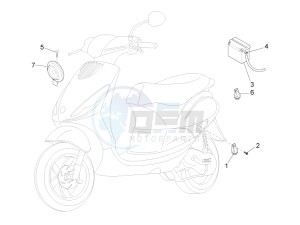 ZIP 100 4T NOABS E2-E3 (APAC) drawing Remote control switches - Battery - Horn