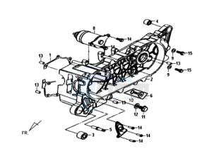 FIDDLE II 50 drawing CRANKCASE COVER LEFT