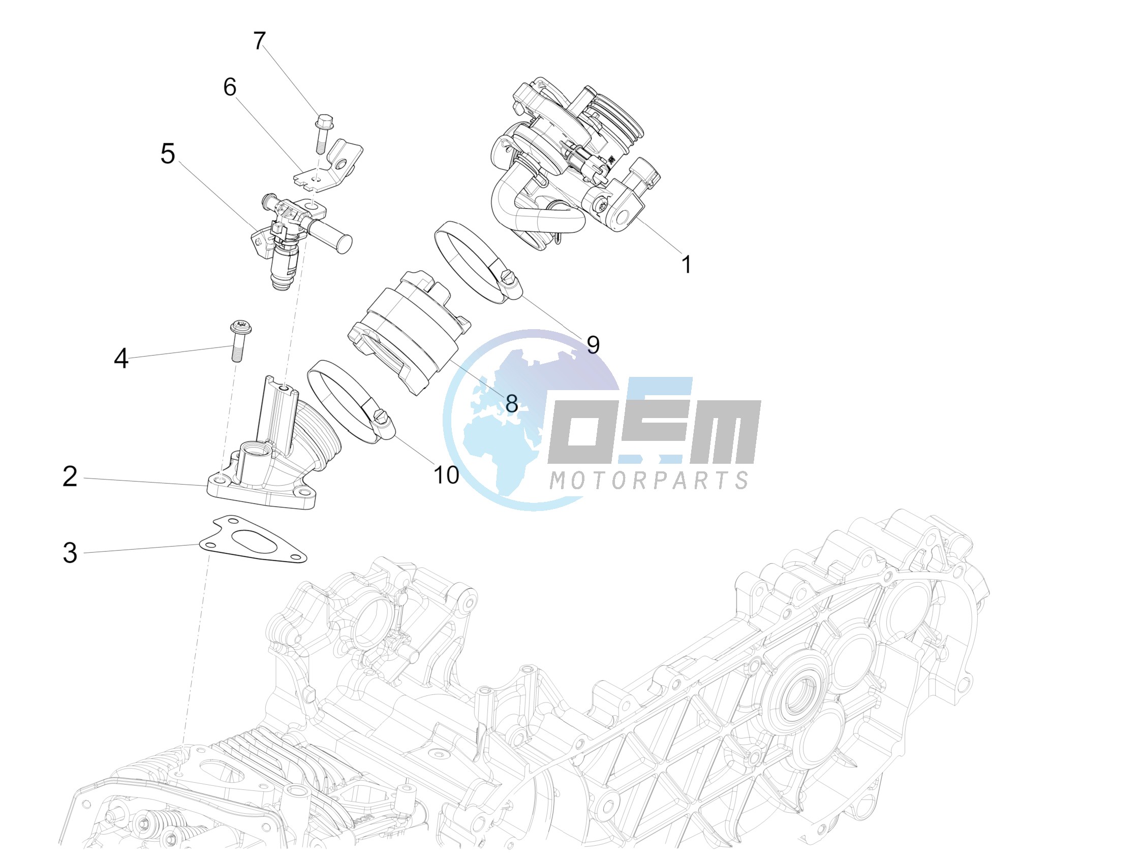 Throttle body - Injector - Induction joint