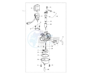 YQ AEROX 50 drawing CARBURETOR