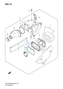 DR-Z250 (E28-E33) drawing AIR CLEANER