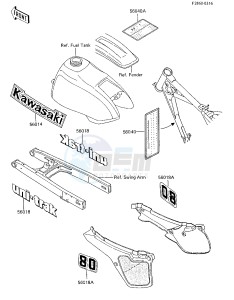 KX 80 E [KX80] (E2-E3) [KX80] drawing LABELS -- 85 KX80-E3- -