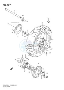 GSX650F (E3-E28) Katana drawing REAR WHEEL (GSX650FL1 E33)