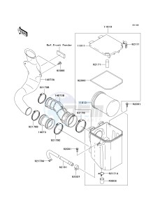 KVF 360 A [PARAIRIE 360 4X4] (A1-A3) PRAIRIE 360 4X4] drawing AIR CLEANER