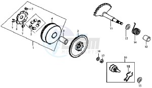 JET SPORT X SR 50 drawing DRIVE PULLEY - GEARED SHAFT