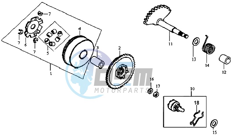 DRIVE PULLEY - GEARED SHAFT