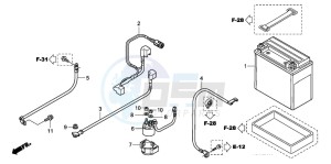 TRX420TM FOURTRAX drawing BATTERY