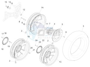 SUPER GTS 125 4T IE ABS-NOABS E3 (EMEA) drawing Rear wheel