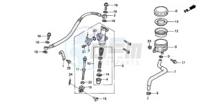 CBR600F4 drawing REAR BRAKE MASTER CYLINDER