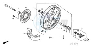 CBR125RWA France - (F / CMF WH) drawing FRONT WHEEL