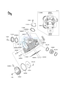 KVF 360 A [PRAIRIE 360 4X4] (A6F-A9F) A8F drawing CYLINDER HEAD