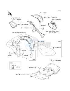 KVF 750 B (BRUTE FORCE 750 4X4I) (B6F-B7FA) B6F drawing LABELS