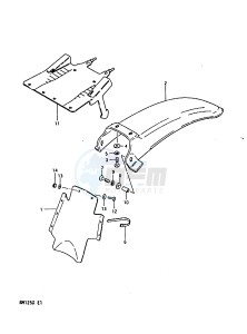 RM125 1999 drawing REAR FENDER