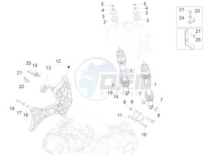 SUPER GTS 300 4T 4V IE ABS E3 (APAC) drawing Rear suspension - Shock absorber/s