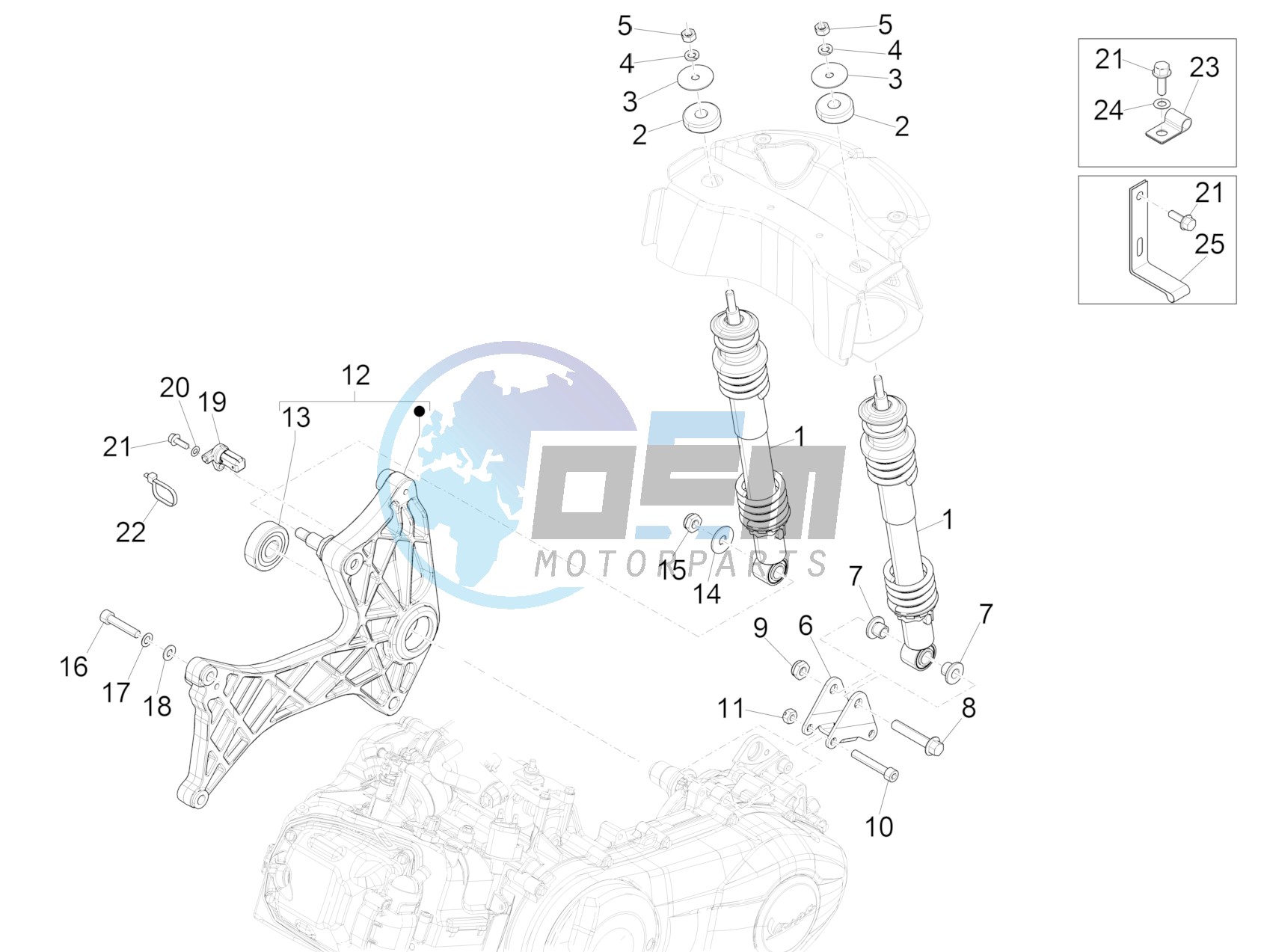 Rear suspension - Shock absorber/s