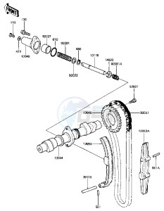 KZ 440 D [LTD BELT] (D2-D5) [LTD BELT] drawing CAMSHAFT_CHAIN_TENSIONER  -- 81-83 D2_D3_D4_D5- -