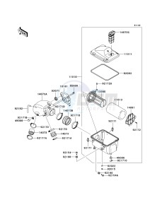 KRF 750 J [TERYX 750 FI 4X4 LE] (J9FA) J9FA drawing AIR CLEANER