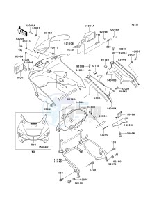 ZX 1100 E [GPZ 1100] (E1-E3) [GPZ 1100] drawing COWLING -- ZX1100-E1- -