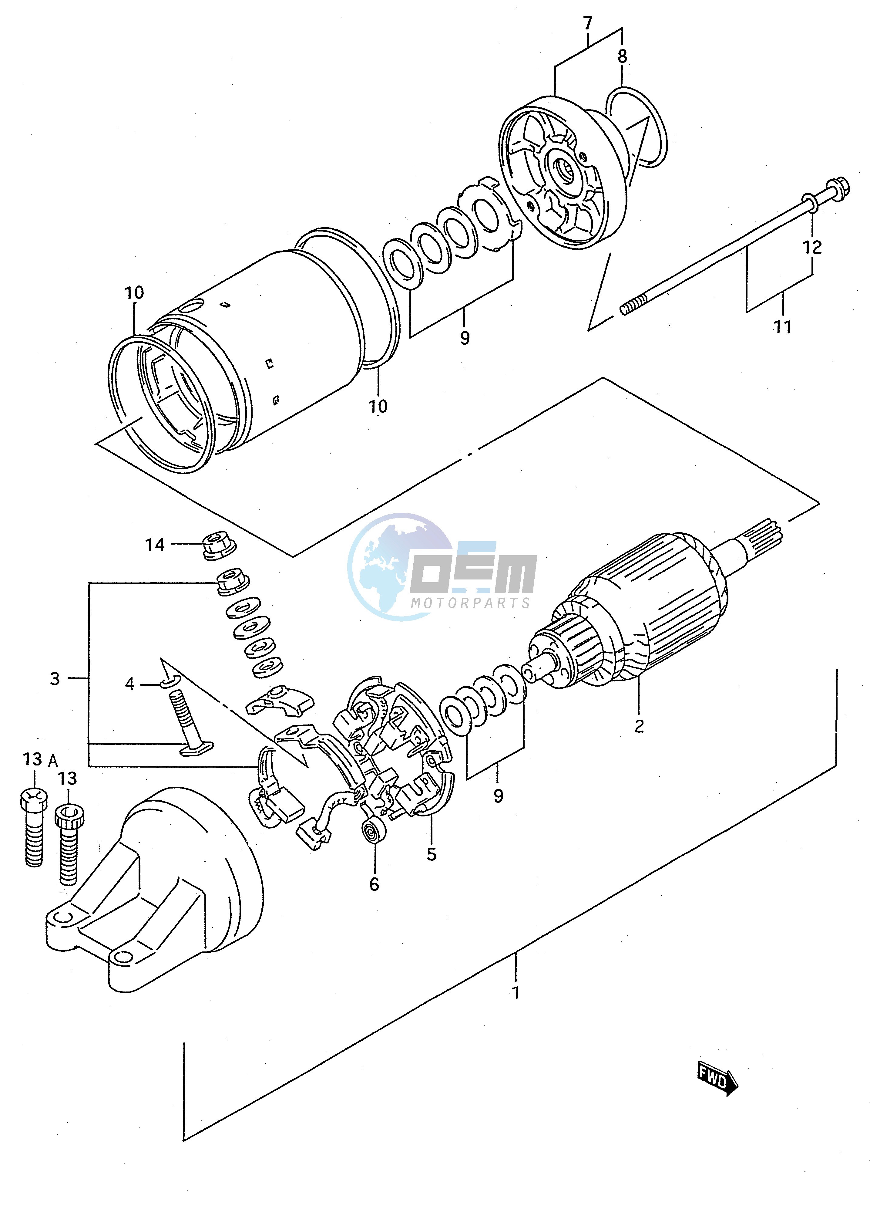 STARTING MOTOR (MODEL R S)