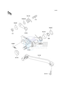 KLX 250 H [KLX250S] (H6F-H7F) H7F drawing GEAR CHANGE MECHANISM