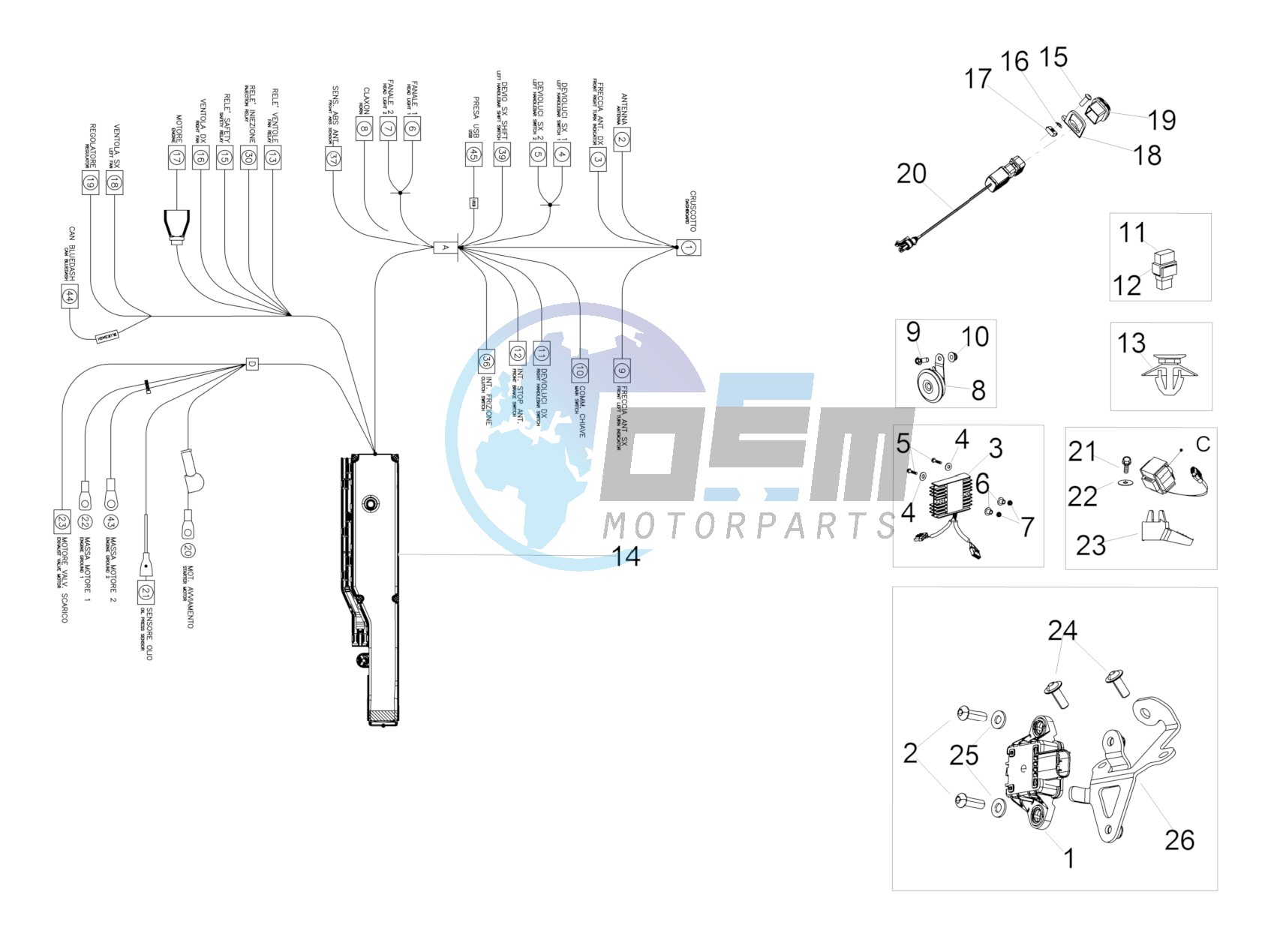 Front electrical system