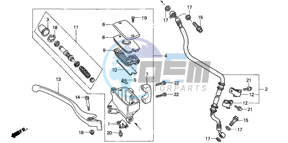 FR. BRAKE MASTER CYLINDER (VT1100CV/CW/C2)