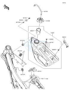 KX250F KX252AJF EU drawing Fuel Tank