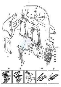 RM250 (T-V-W-X-Y) drawing RADIATOR