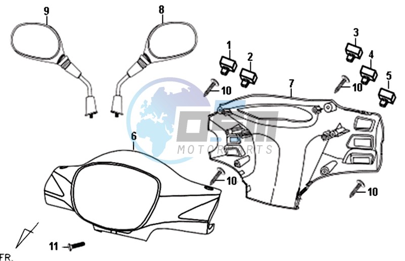 HEAD LIGHT COVER / MIRRORS / CONTROLS