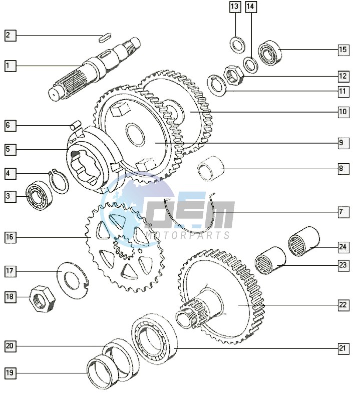 Countershaft-mainshaft