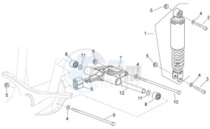 Scarabeo 50 2t drawing R.shock absorber-connect. Rod