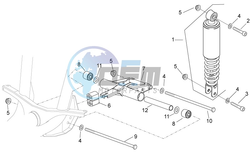 R.shock absorber-connect. Rod