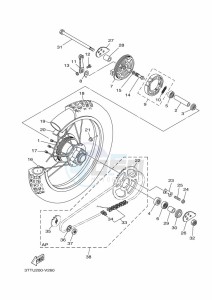 DT125 (3TTU) drawing REAR WHEEL