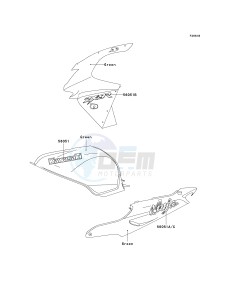 ZX 900 C [NINJA ZX-9R] (C1-C2) [NINJA ZX-9R] drawing DECALS-- GREEN- --- ZX900-C1- -